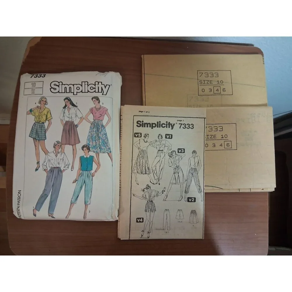 VTG Simplicity UNCUT Sewing Pattern 7333 Pants, Skirts Size 10 1986 80s Y2K